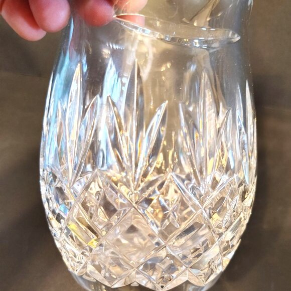 Ceska Crystal Glass Drink Pitcher Diamond Cut? Elegant 5", Vase Table Decor - Picture 4 of 7